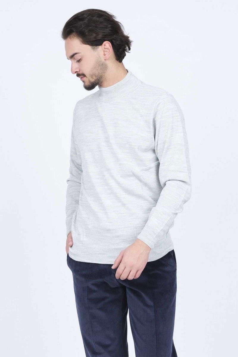 Metropolitan Erkek Yarım Balıkçı Triko Kazak 6241000 Gri - 4