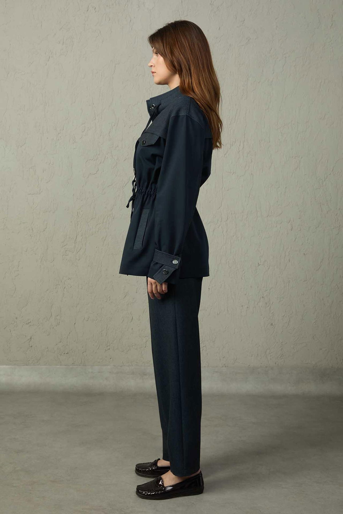 Mezzura Kadın Boru Paça Normal Bel Pantolon 1501 Lacivert - 3