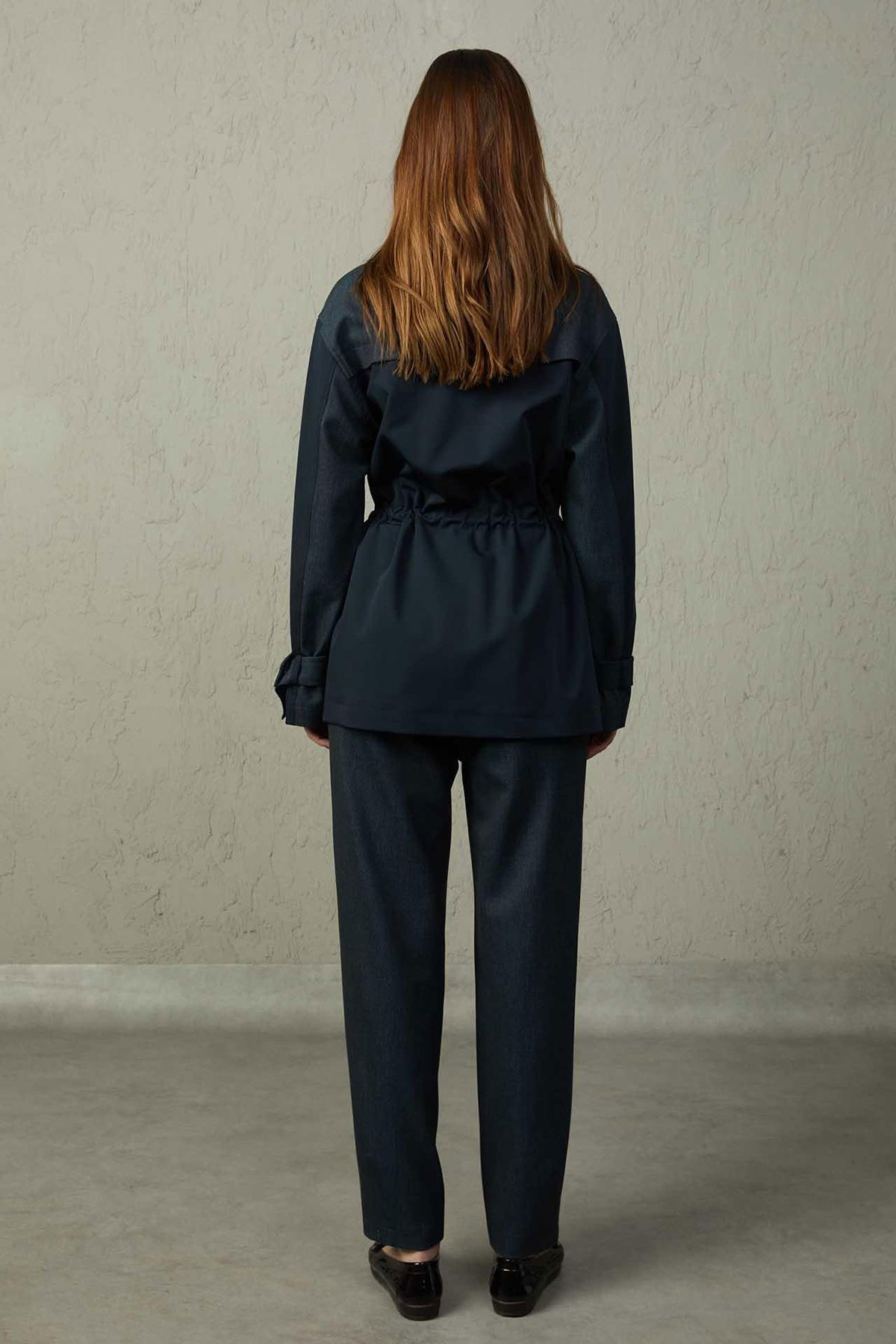 Mezzura Kadın Boru Paça Normal Bel Pantolon 1501 Lacivert - 4