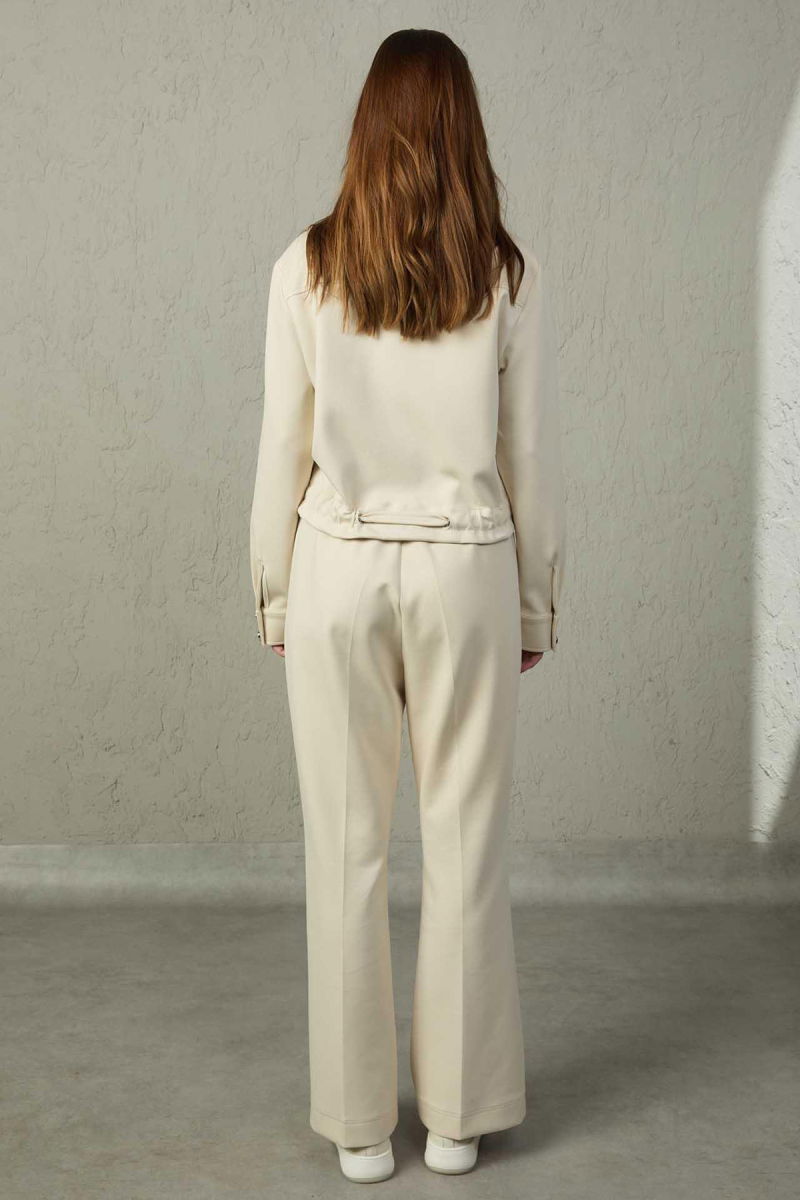 Mezzura Kadın Çift Cepli Gömlek Yaka Ceket 1579 Taş - 4