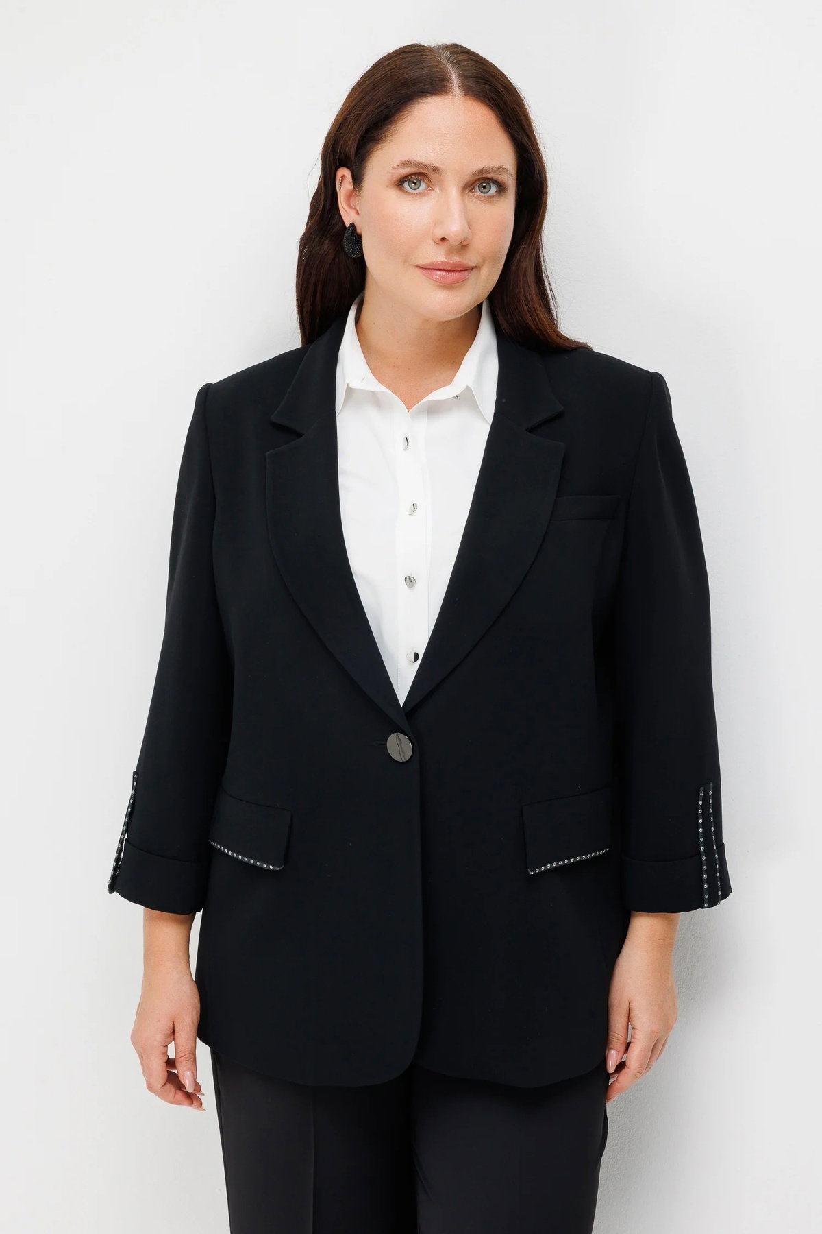 Moda İlgi Kadın Cep Kapağı Ve Apoleti Aksesuarlı Oversize Ceket Siyah - 2