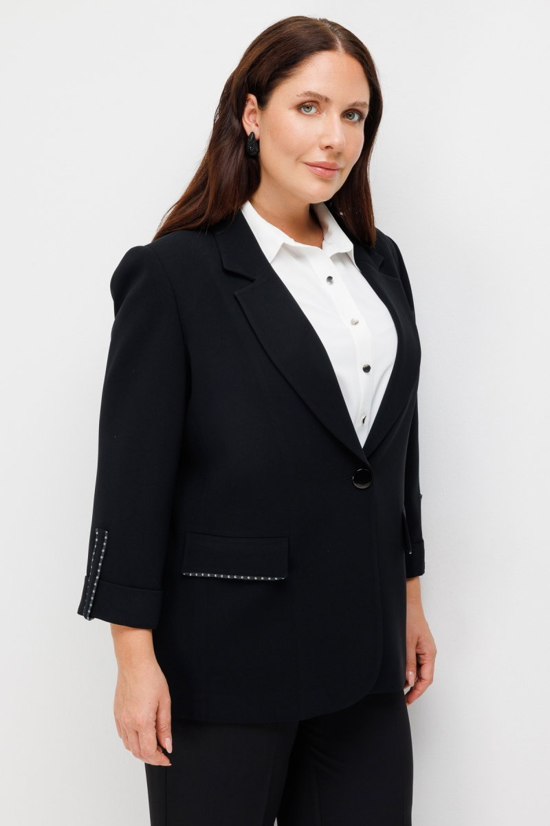 Moda İlgi Kadın Cep Kapağı Ve Apoleti Aksesuarlı Oversize Ceket Siyah - 3