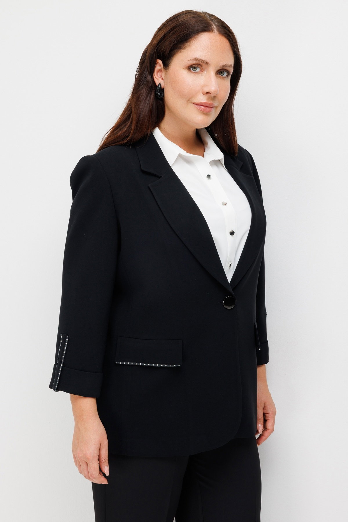 Moda İlgi Kadın Cep Kapağı Ve Apoleti Aksesuarlı Oversize Ceket Siyah - 3