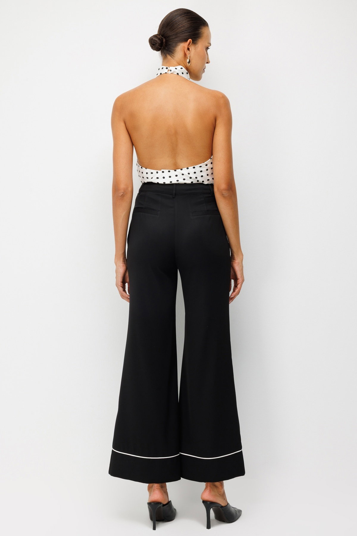 Moda İlgi Kadın Geniş Paça Pantolon Siyah - 4