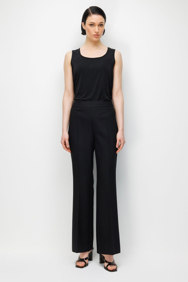 Moda İlgi Kadın İspanyol Paça Dokuma Pantolon 5012 Siyah - Moda İlgi