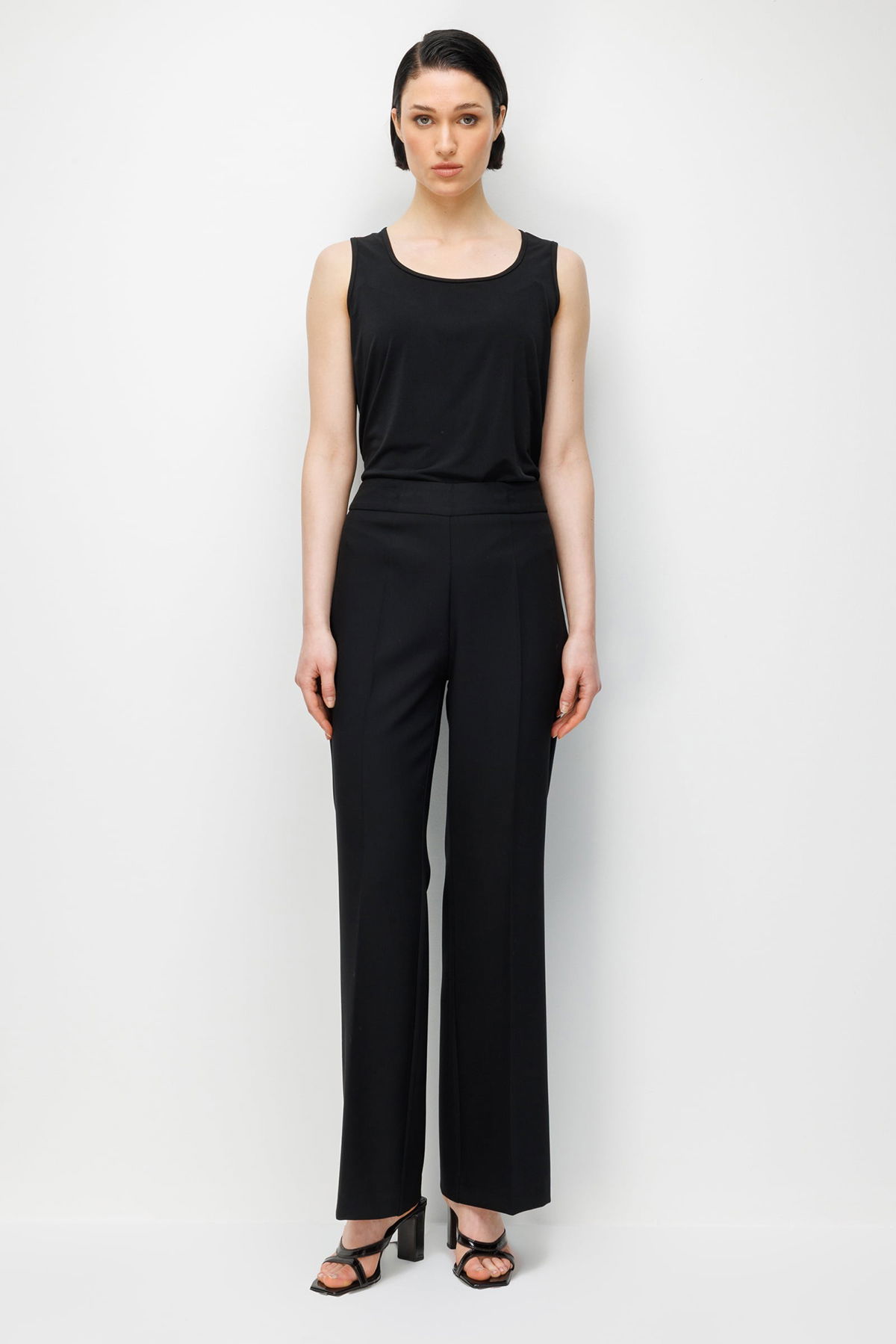 Moda İlgi Kadın İspanyol Paça Dokuma Pantolon 5012 Siyah - 2