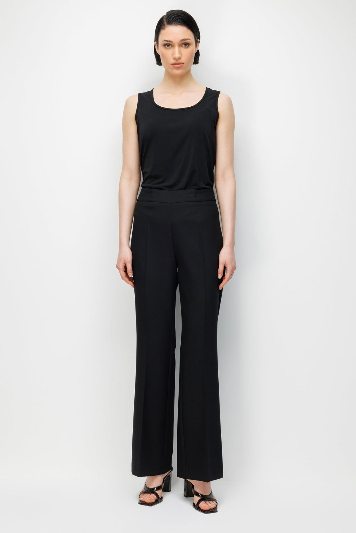 Moda İlgi Kadın İspanyol Paça Dokuma Pantolon 5012 Siyah - 3