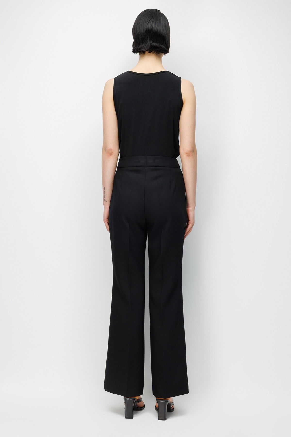 Moda İlgi Kadın İspanyol Paça Dokuma Pantolon 5012 Siyah - 4