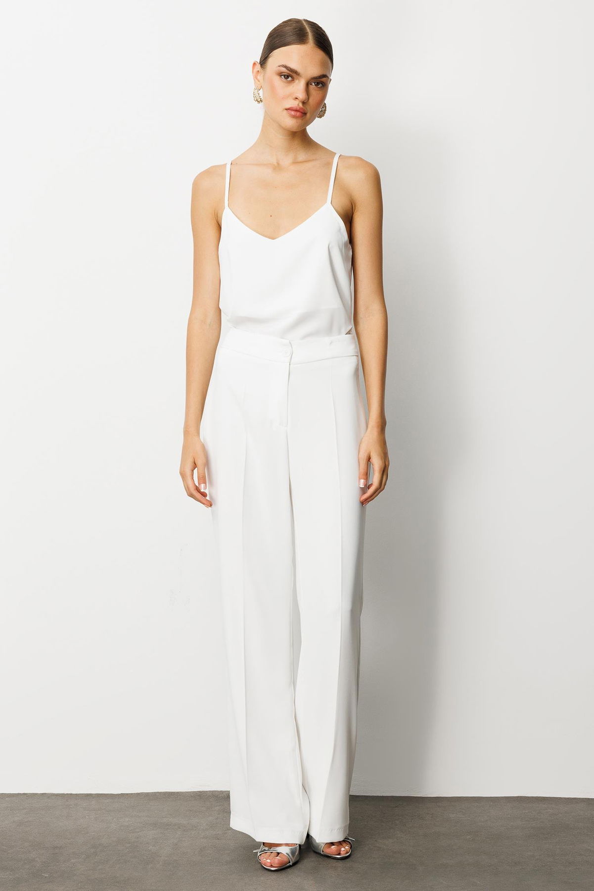 Moda İlgi Kadın Krep Pantolon 0007 Ekru - 1