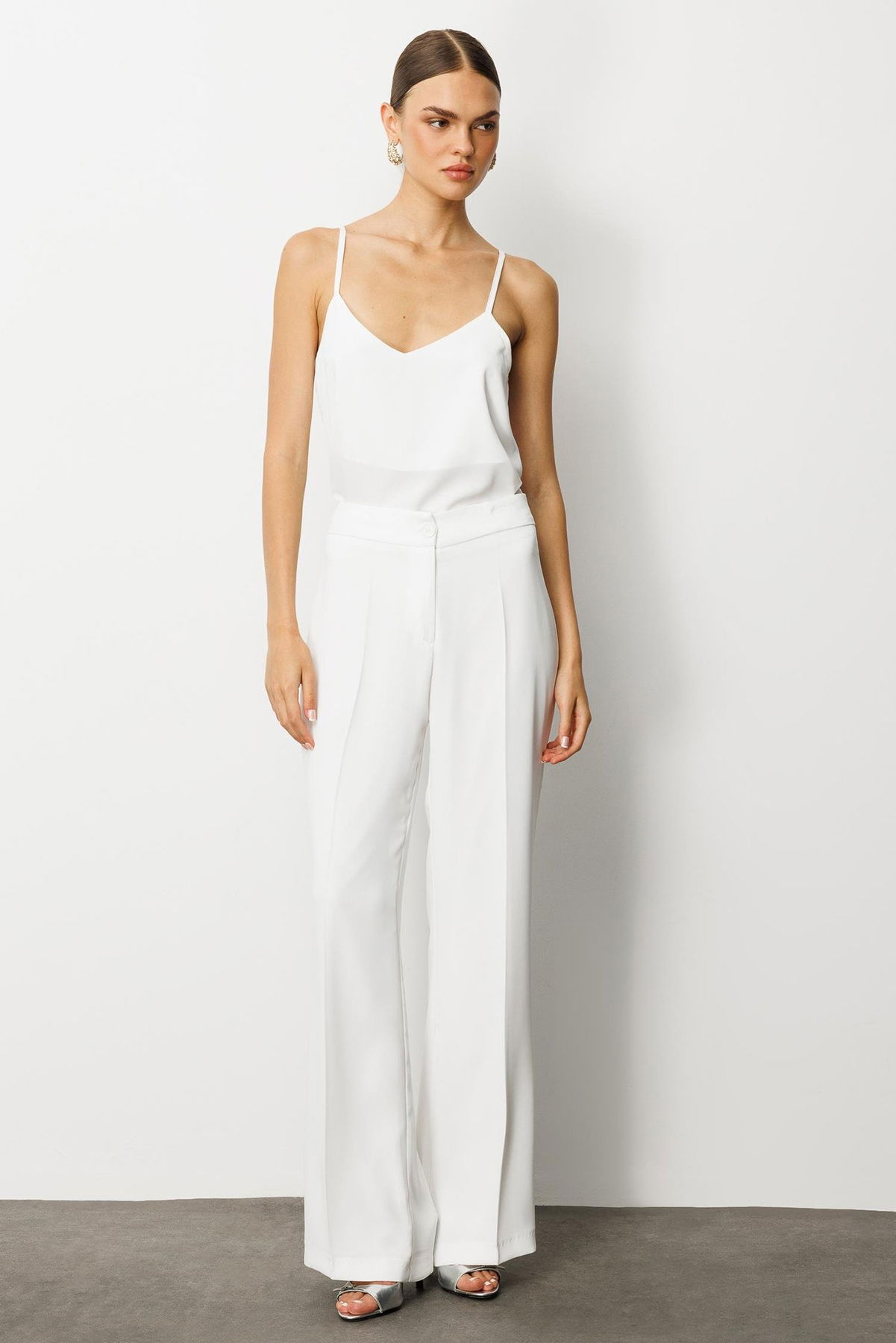 Moda İlgi Kadın Krep Pantolon 0007 Ekru - 2
