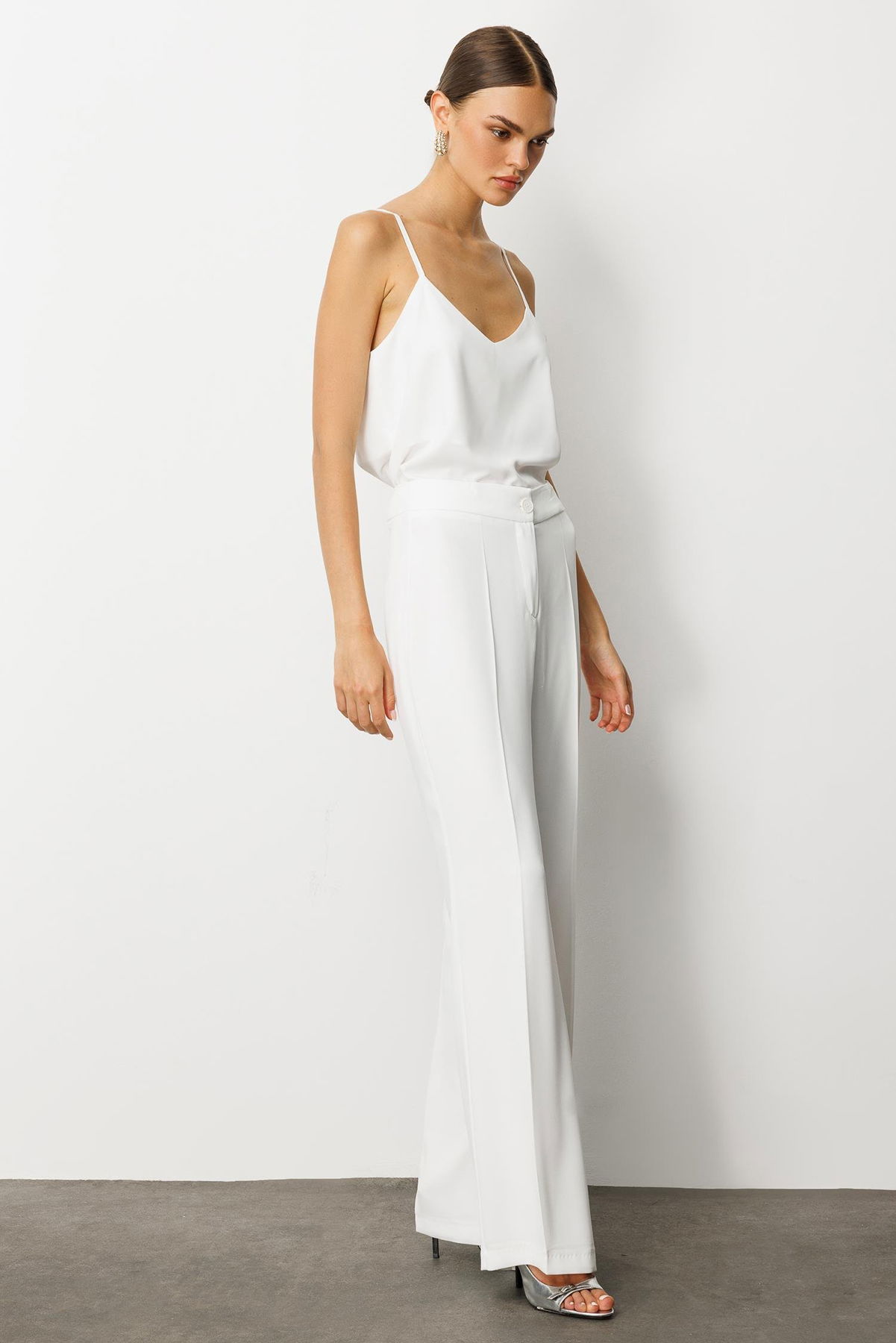 Moda İlgi Kadın Krep Pantolon 0007 Ekru - 3