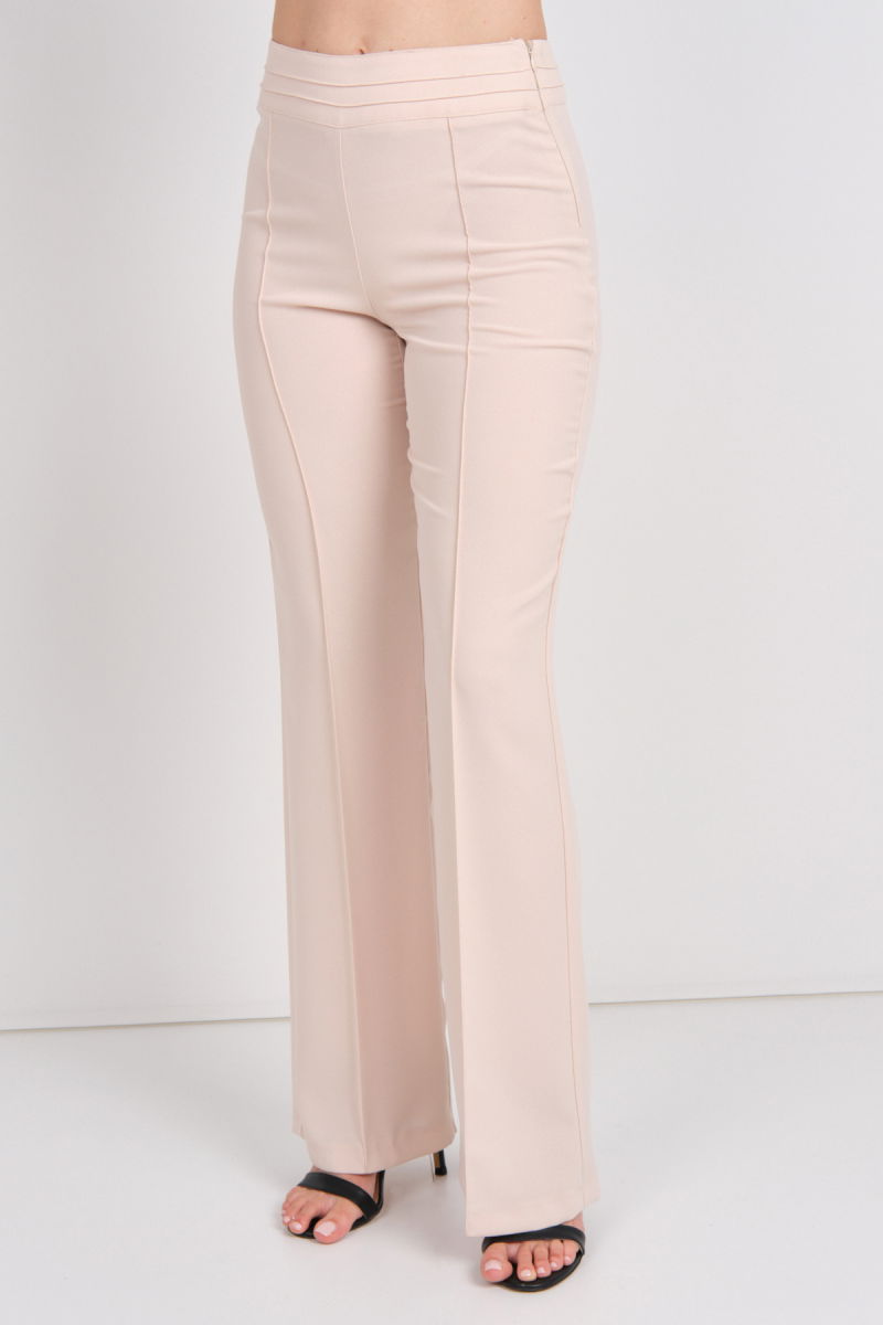 Moda İlgi Kadın Yüksek Bel İspanyol Paça Pantolon 4042 Taş - 3