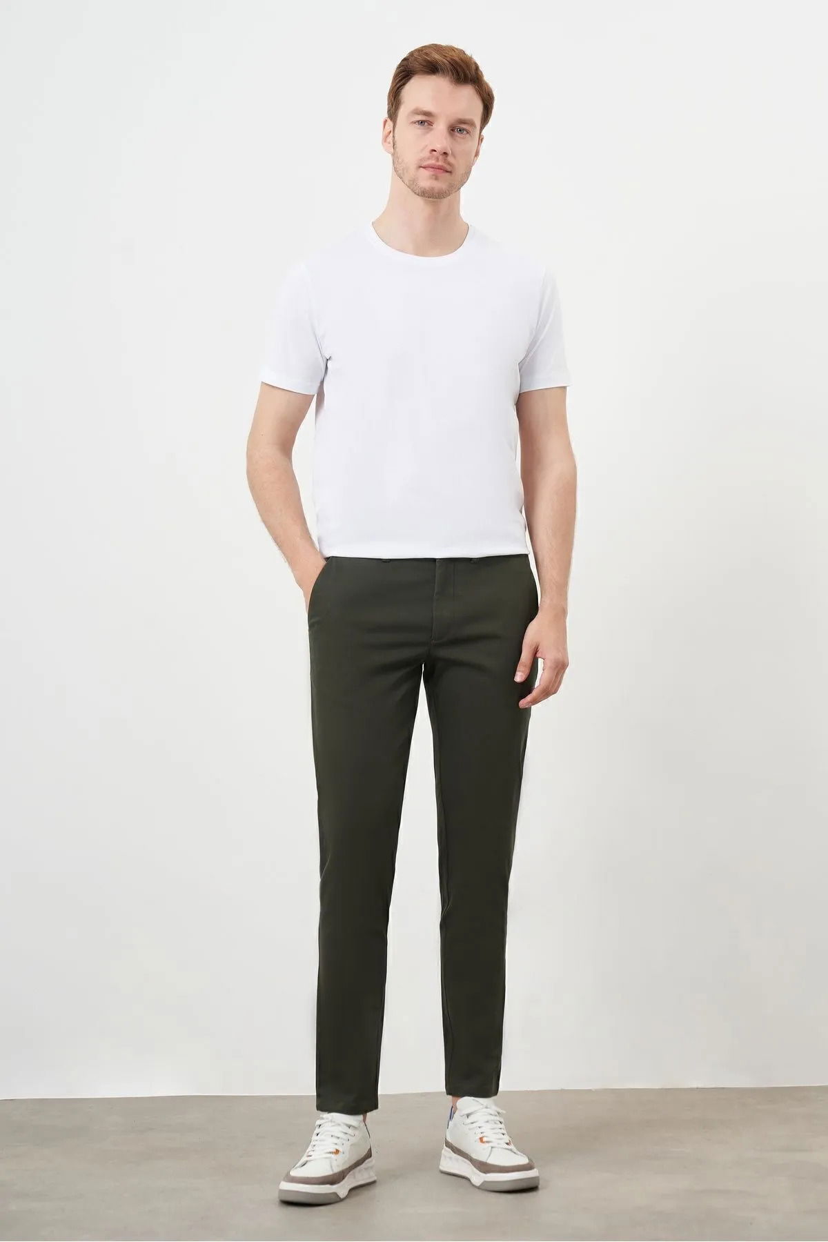 Morven Erkek Yazlık Pileli Slim Fit Chino Pantolon 24YS003006 Haki - 1