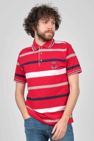 Neyir Erkek Blok Desenli Polo Yaka T-Shirt 1340106 Kırmızı - 1