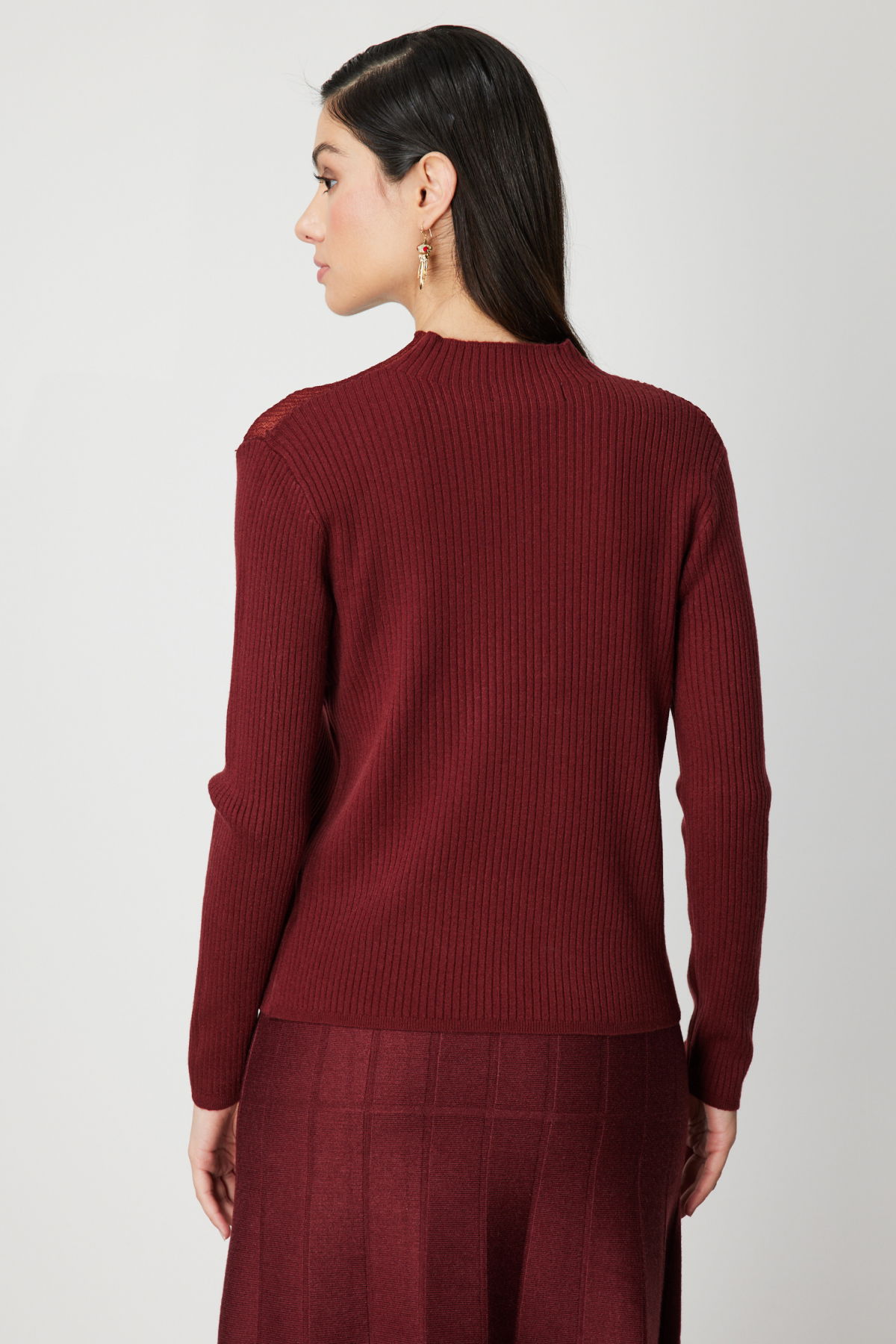 On Kadın Aksesuar Detaylı Triko Kazak 60346 Bordo - 3