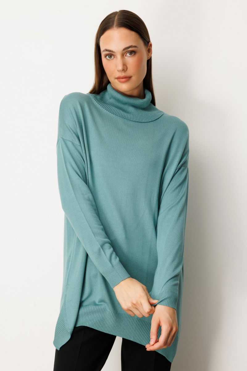 On Kadın Balıkçı Yaka Tunik 65317 Mint - On