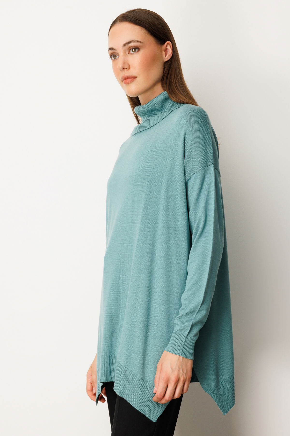 On Kadın Balıkçı Yaka Tunik 65317 Mint - 2