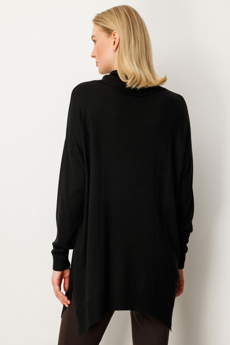 On Kadın Balıkçı Yaka Tunik 65317 Siyah - 4