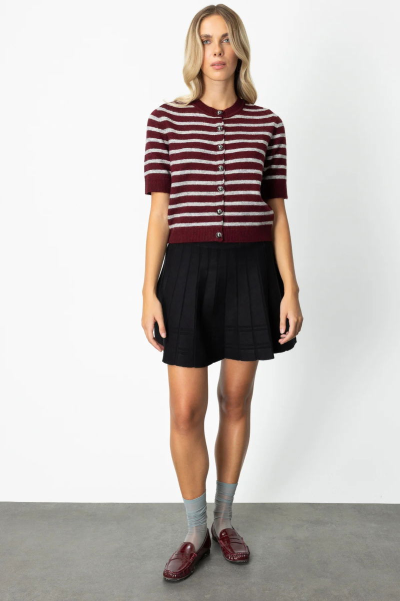 On Kadın Beli Lastikli Mini Triko Etek 60204 Siyah - 2