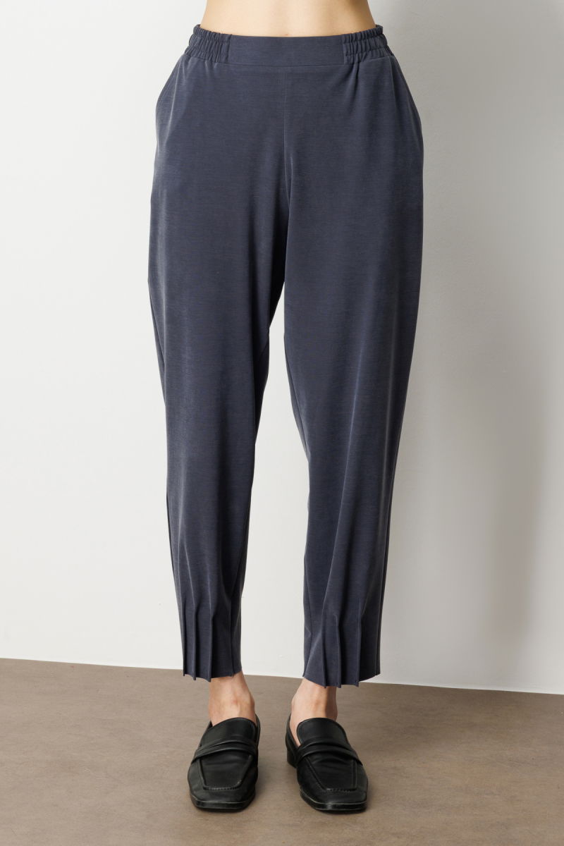 On Kadın Beli Lastikli Paçası Dikişli Pantolon 64409 Lacivert - 3