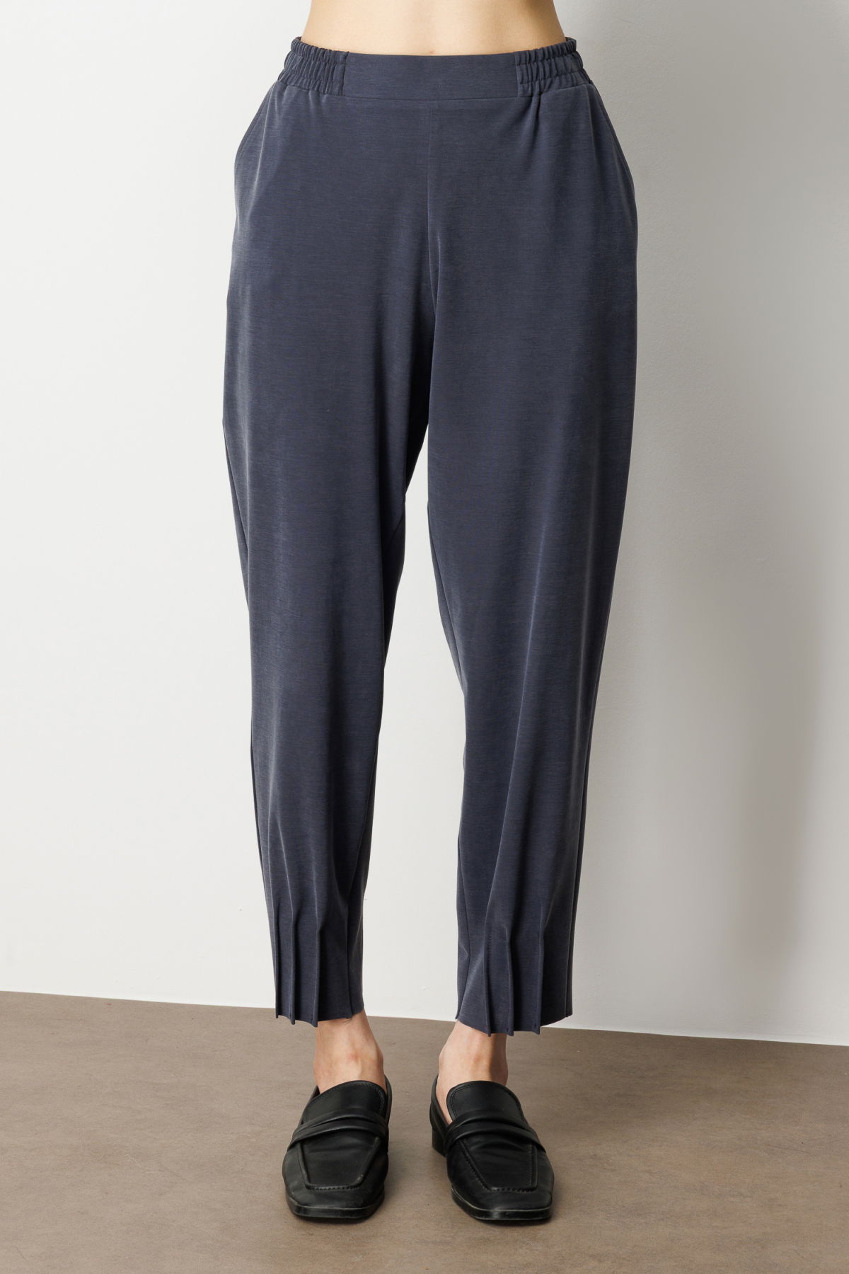 On Kadın Beli Lastikli Paçası Dikişli Pantolon 64409 Lacivert - 3