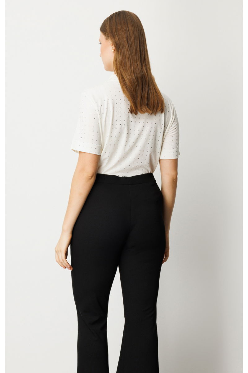 On Kadın Büyük Beden İspanyol Paça Tayt Pantolon 64157 Siyah - 4