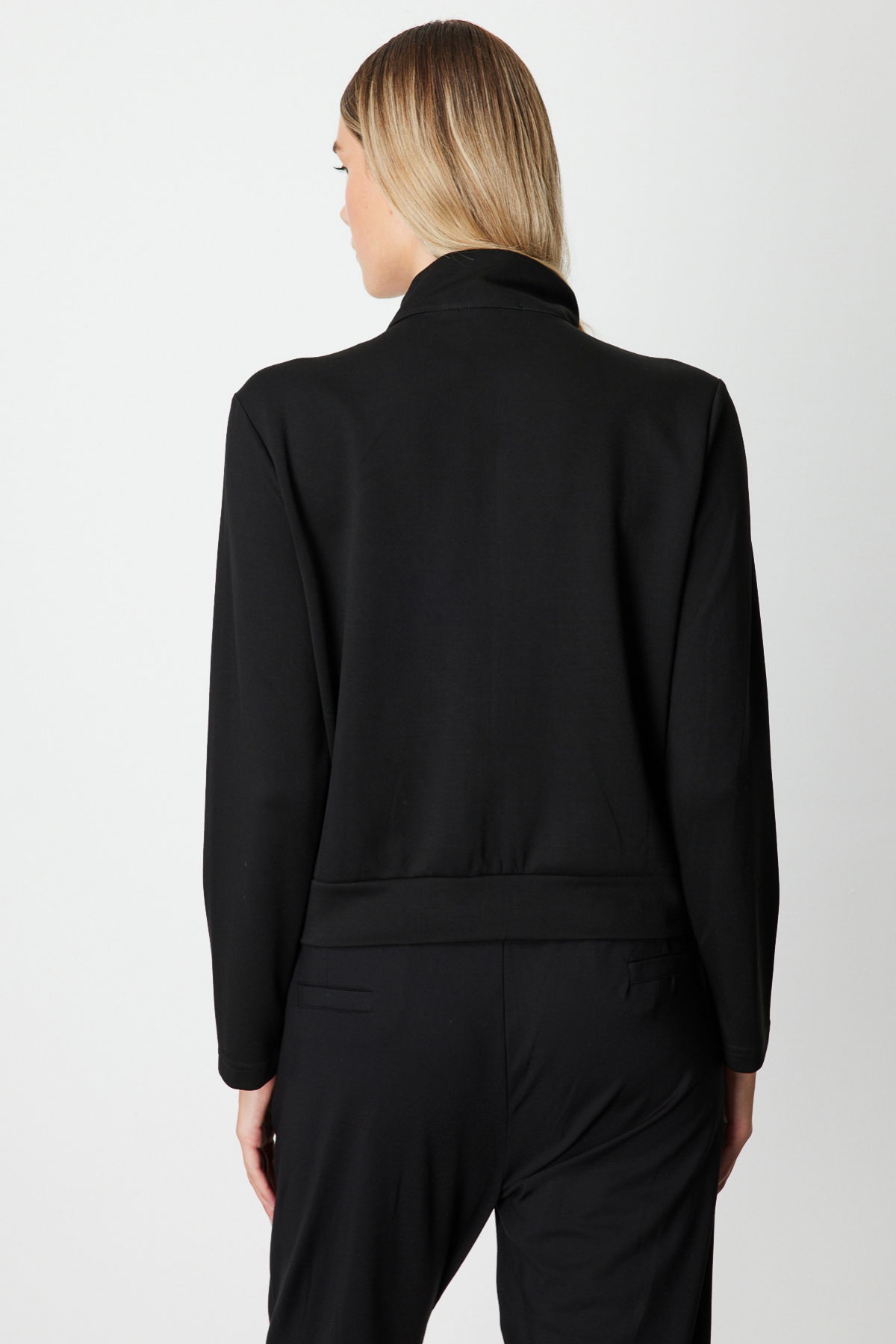 On Kadın Cep Detaylı Dik Yaka Eşofman Üstü 66509 Siyah - 4