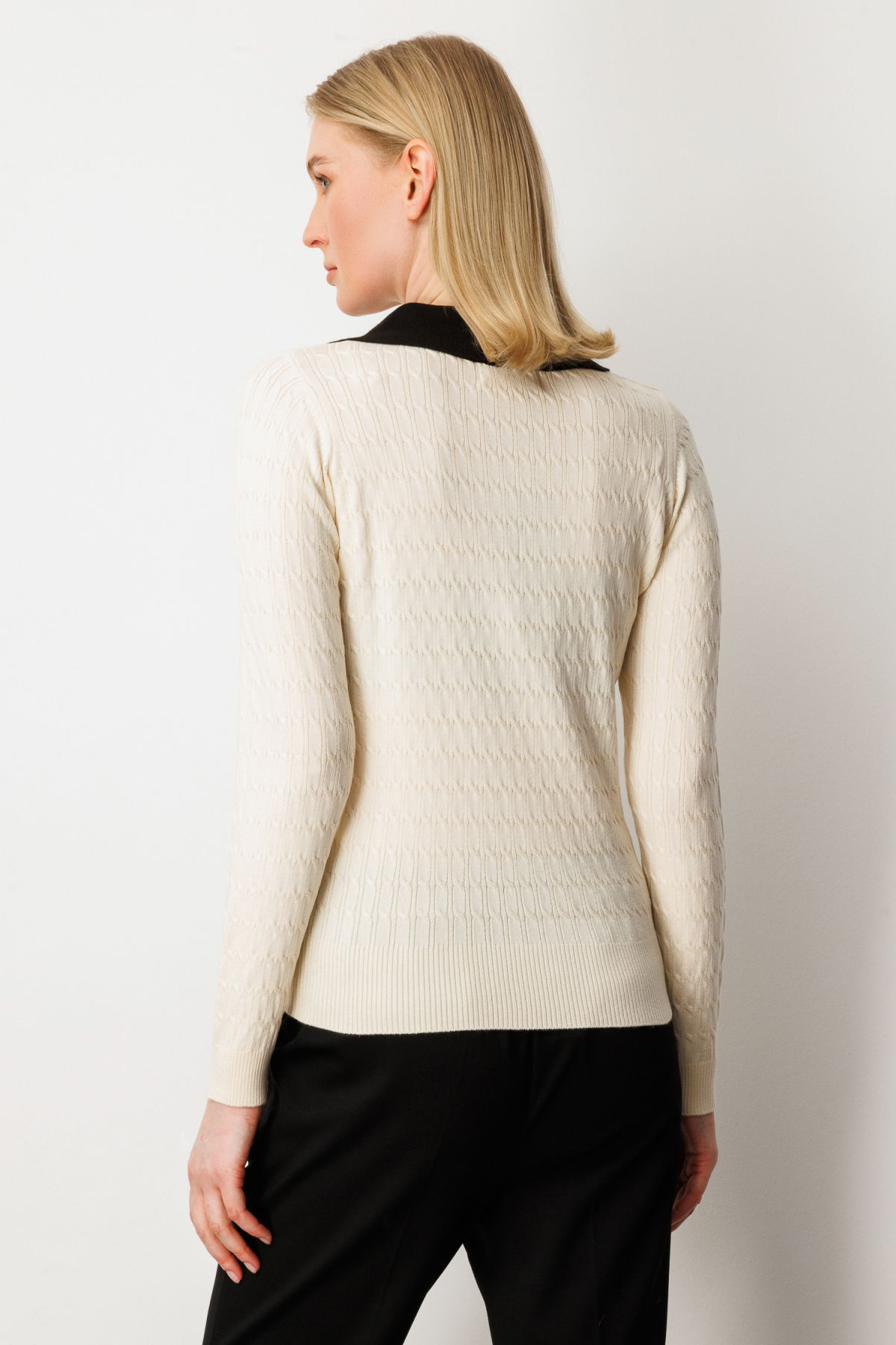 On Kadın Cep Detaylı Uzun Kollu Kazak 65313 Krem - 4