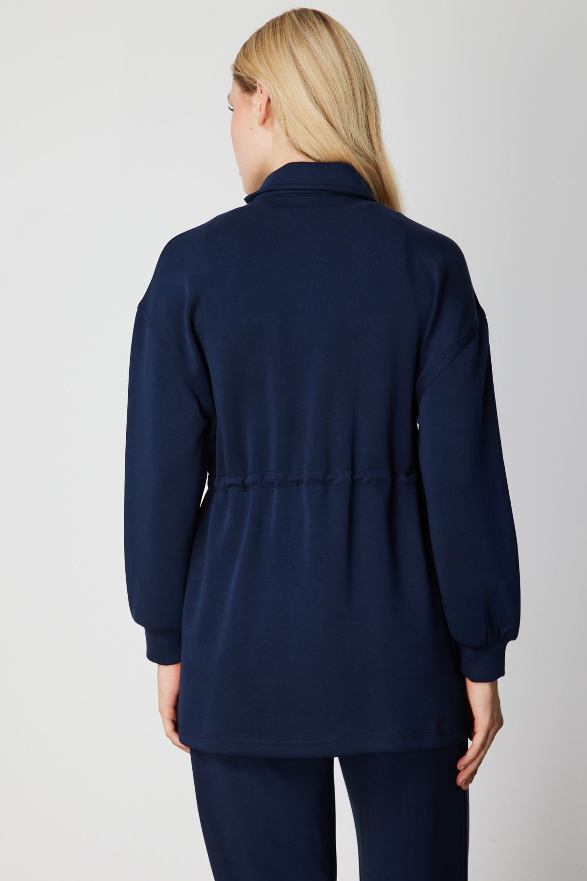 On Kadın Dik Yaka Çok Cepli Ceket 66521 Lacivert - 4