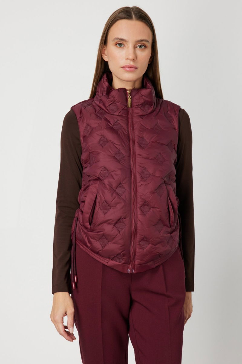 On Kadın Dik Yaka Şişme Yelek 60997 Bordo - On