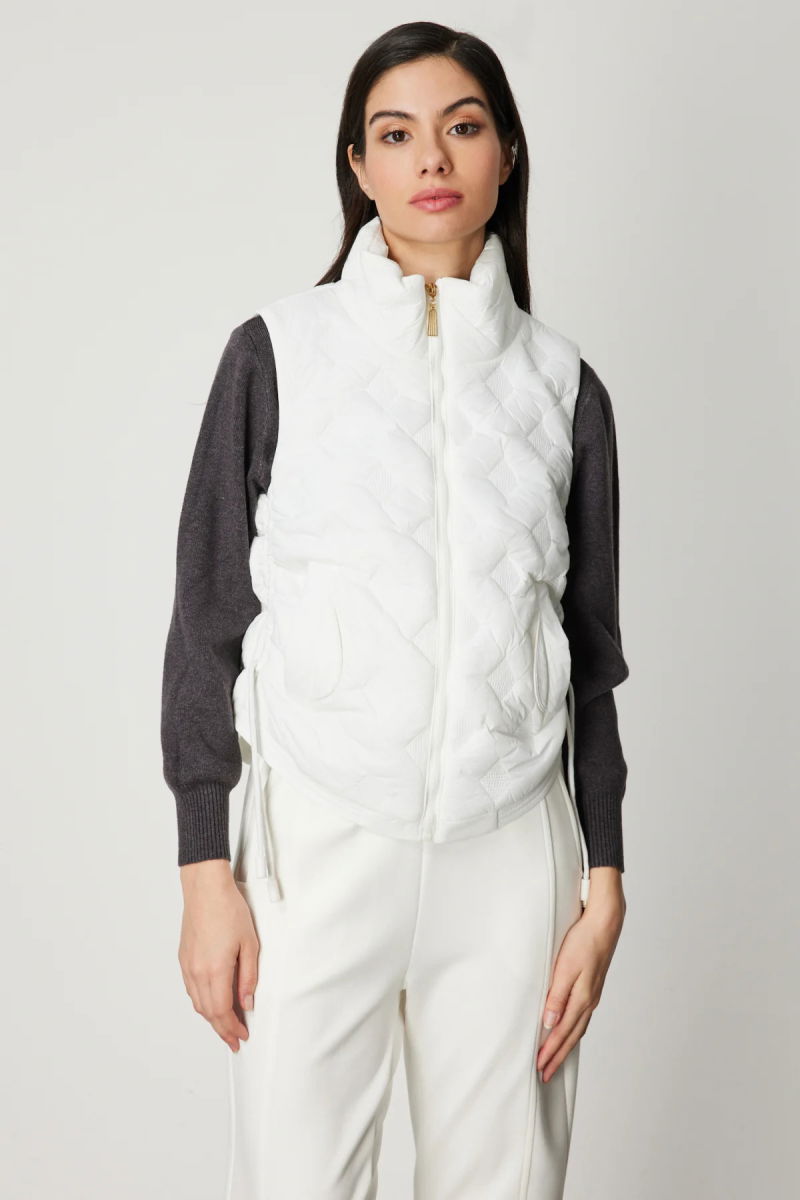 On Kadın Dik Yaka Şişme Yelek 60997 Ekru - On