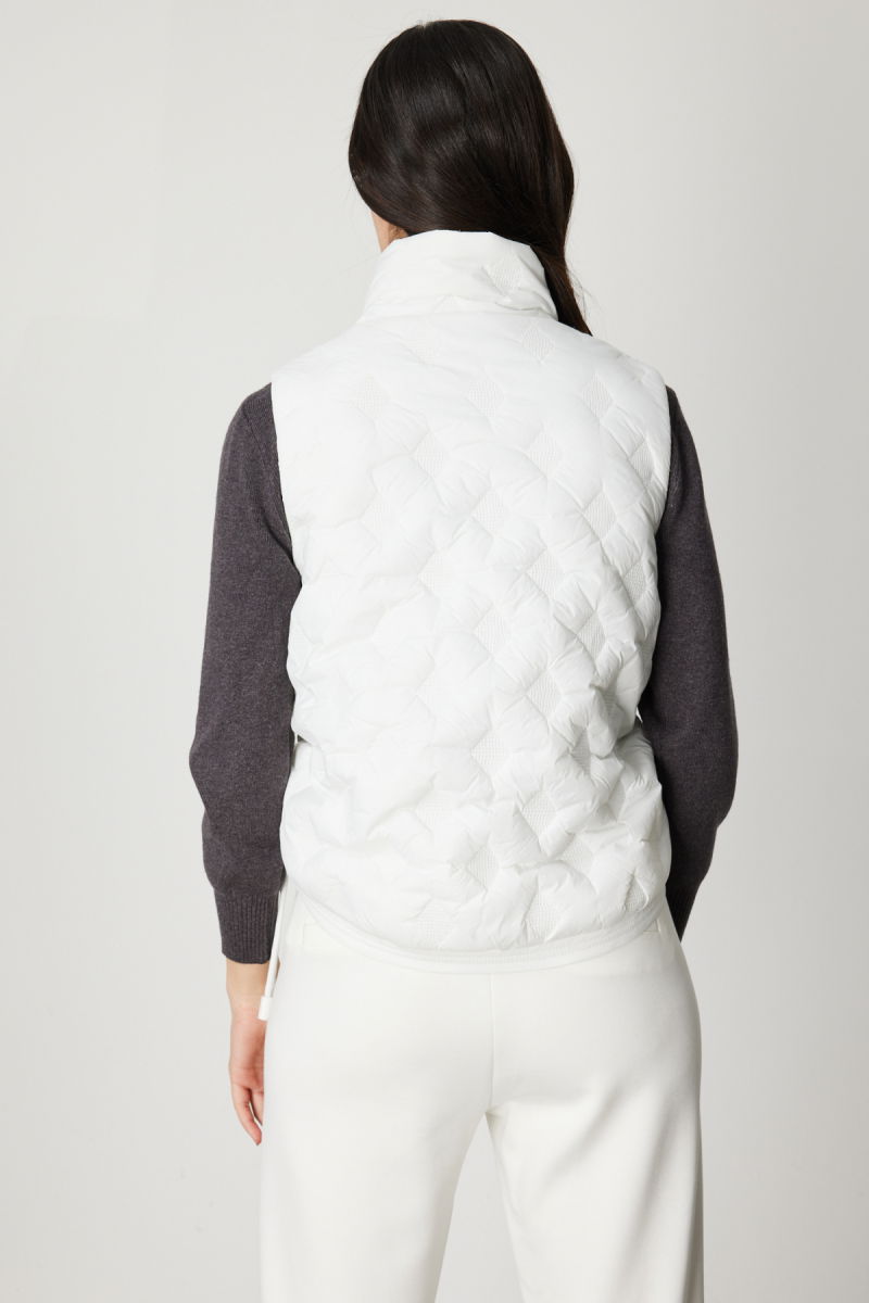 On Kadın Dik Yaka Şişme Yelek 60997 Ekru - 4