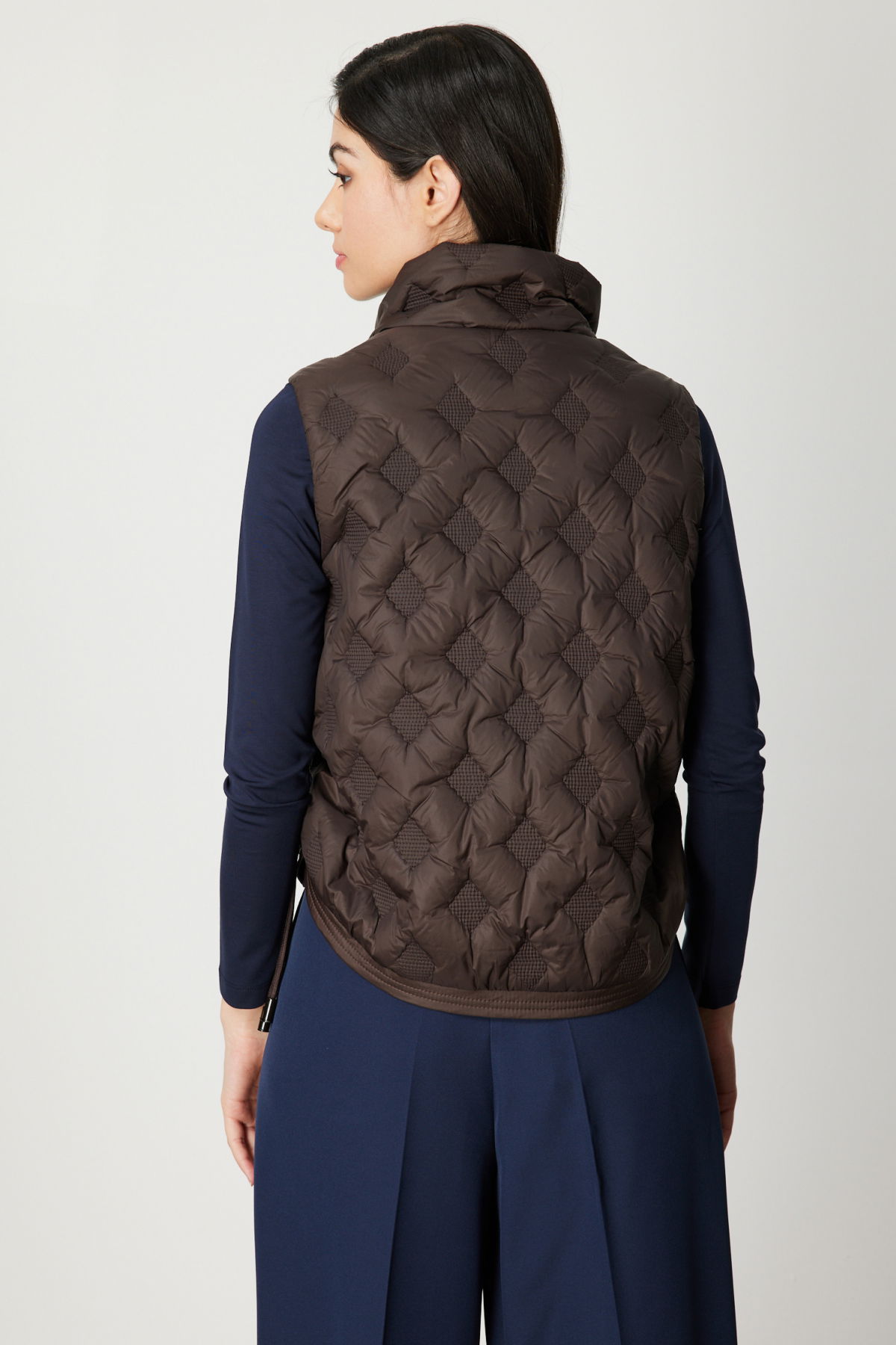 On Kadın Dik Yaka Şişme Yelek 60997 Kahverengi - 4