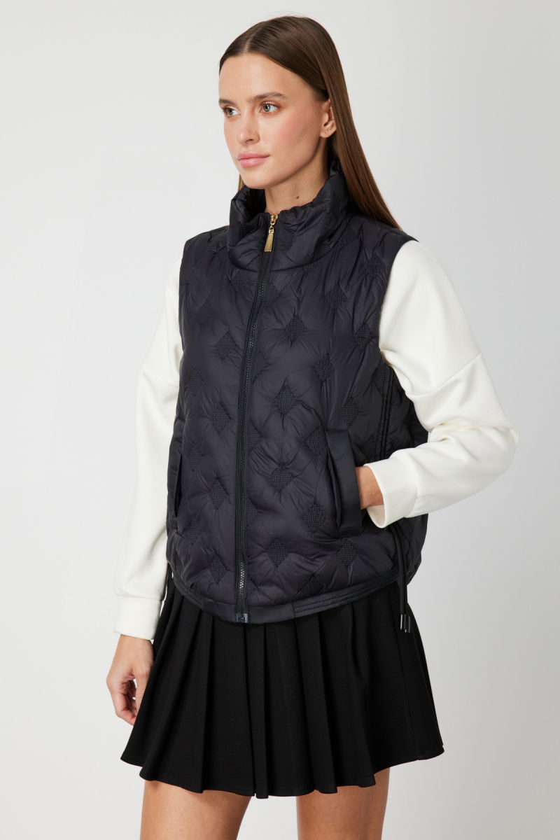 On Kadın Dik Yaka Şişme Yelek 60997 Siyah - 2