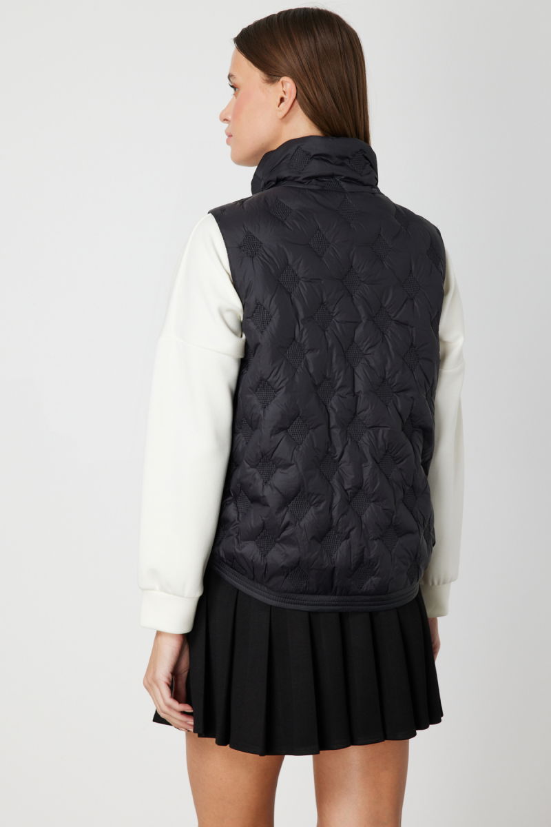 On Kadın Dik Yaka Şişme Yelek 60997 Siyah - 4