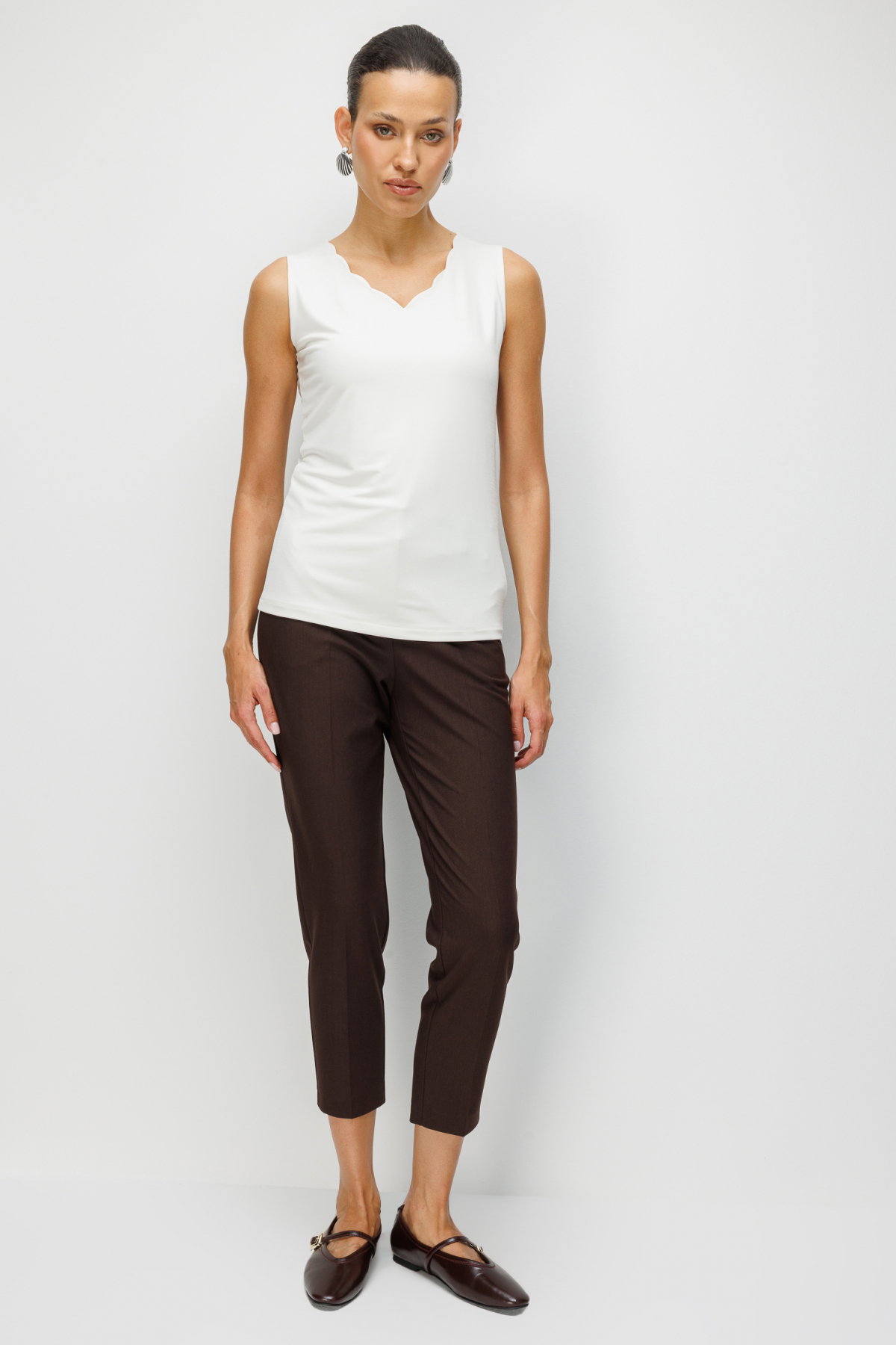 On Kadın Dilim Yaka Basic Bluz 71315 Krem - 2