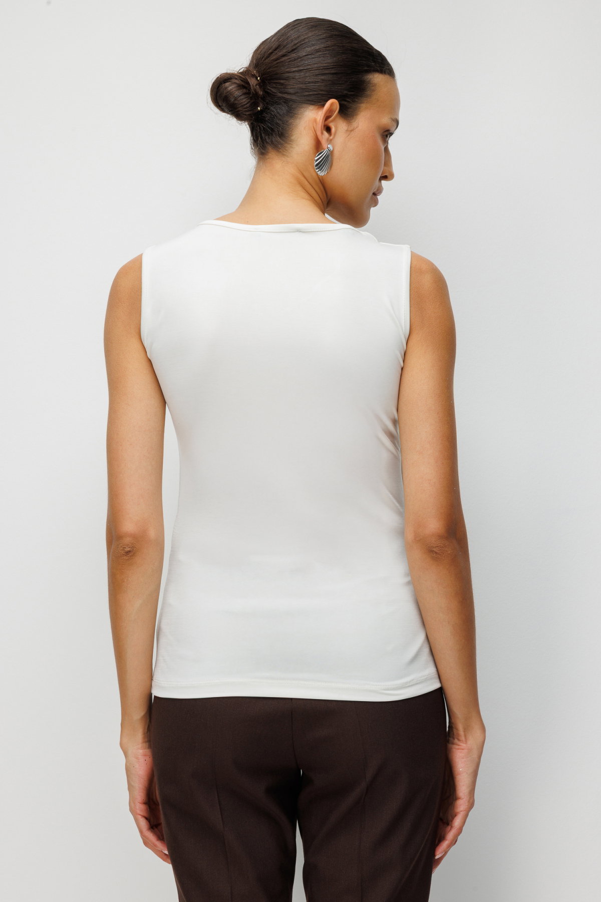 On Kadın Dilim Yaka Basic Bluz 71315 Krem - 4