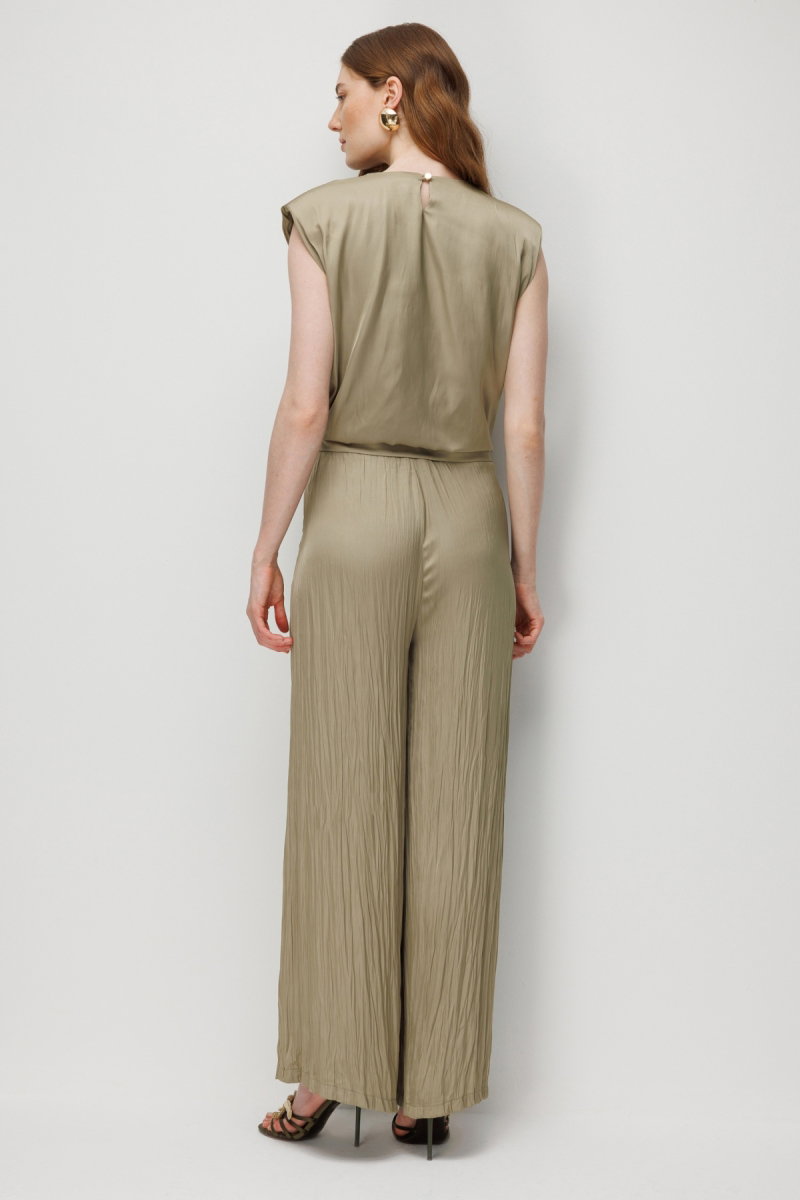 On Kadın Drape Detaylı Kolsuz Bluz 74378 Çağla - 4