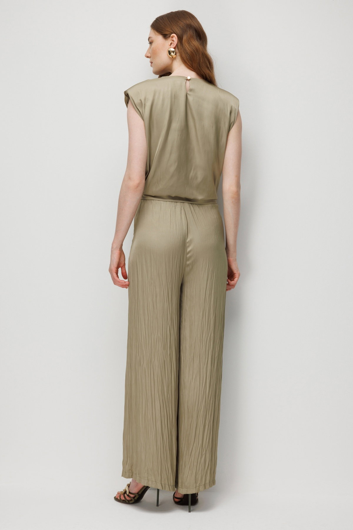 On Kadın Drape Detaylı Kolsuz Bluz 74378 Çağla - 4