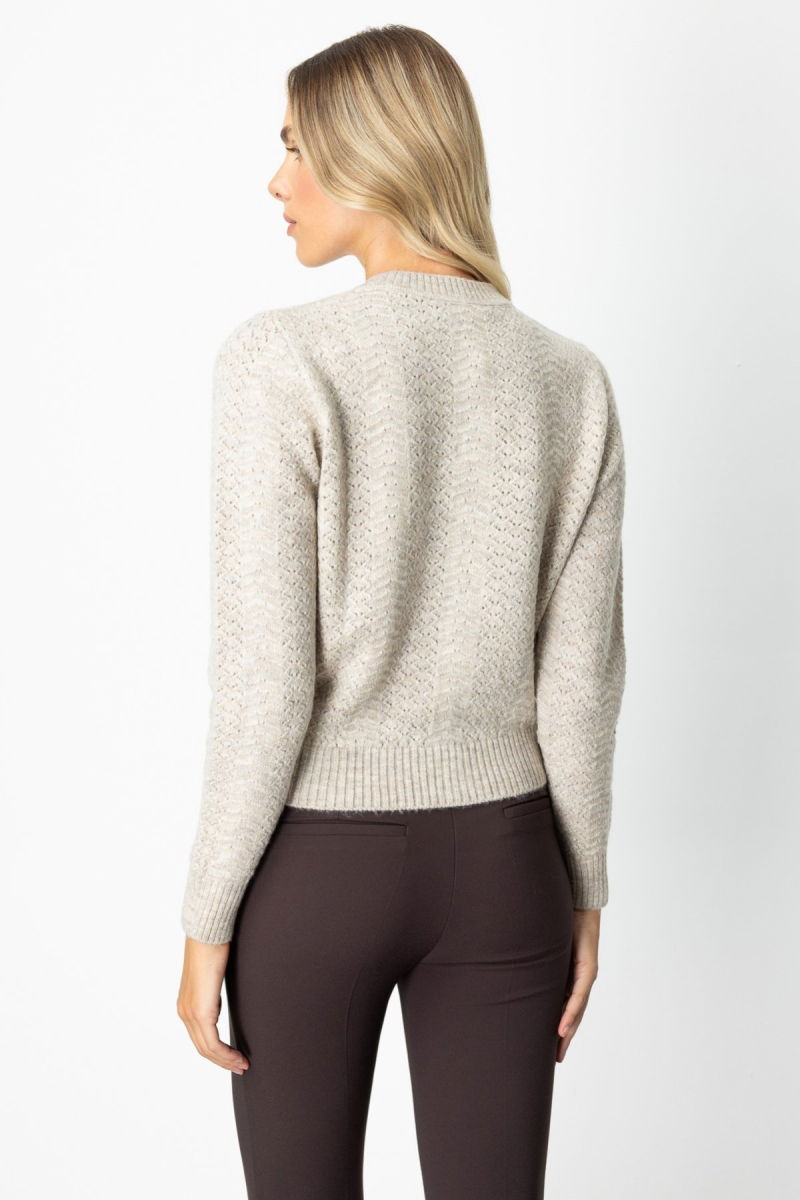 On Kadın Düğmeli Sıfır Yaka Hırka 63903 Bej - 4