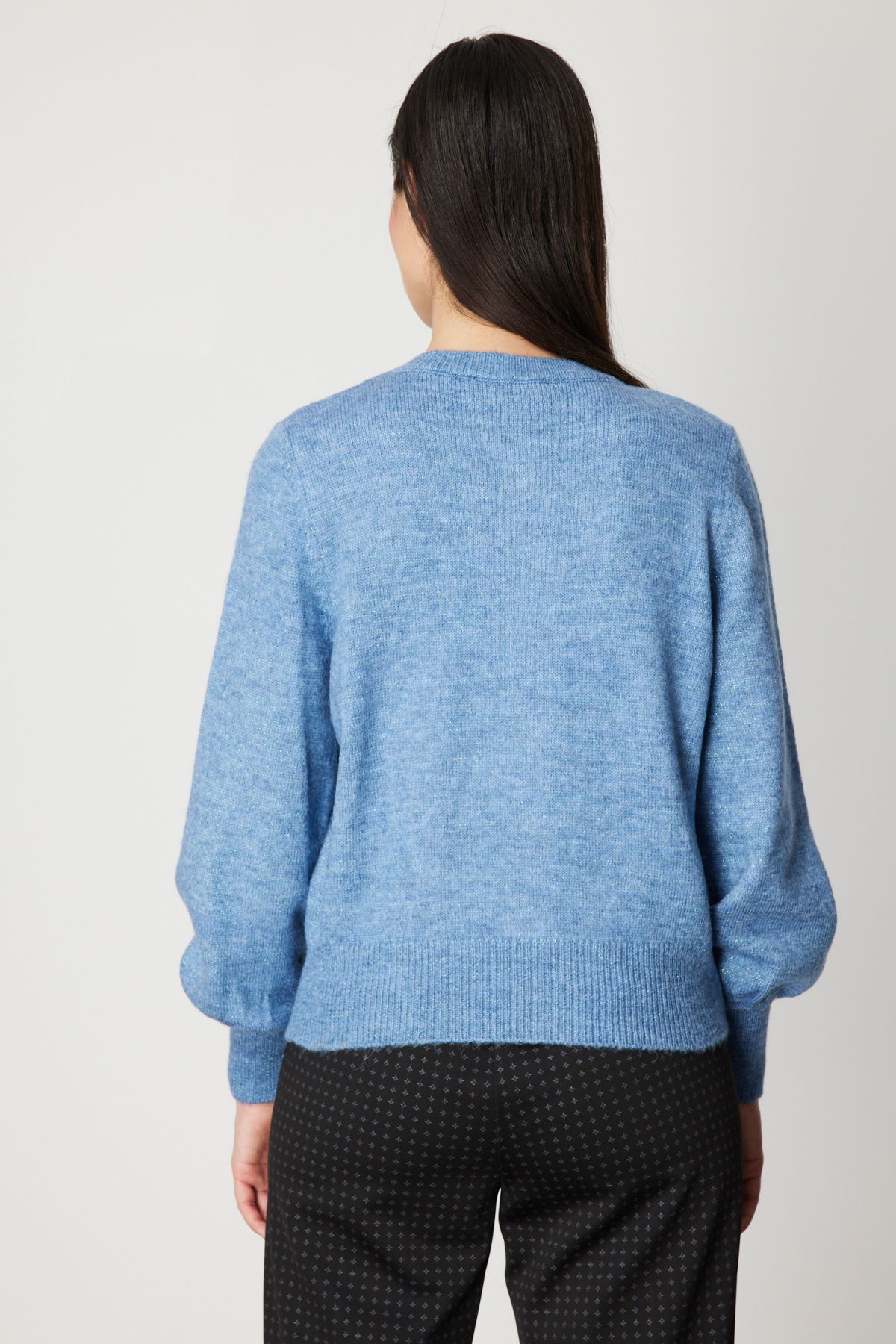 On Kadın İnci Düğmeli Triko Hırka 63922 Mavi - 3