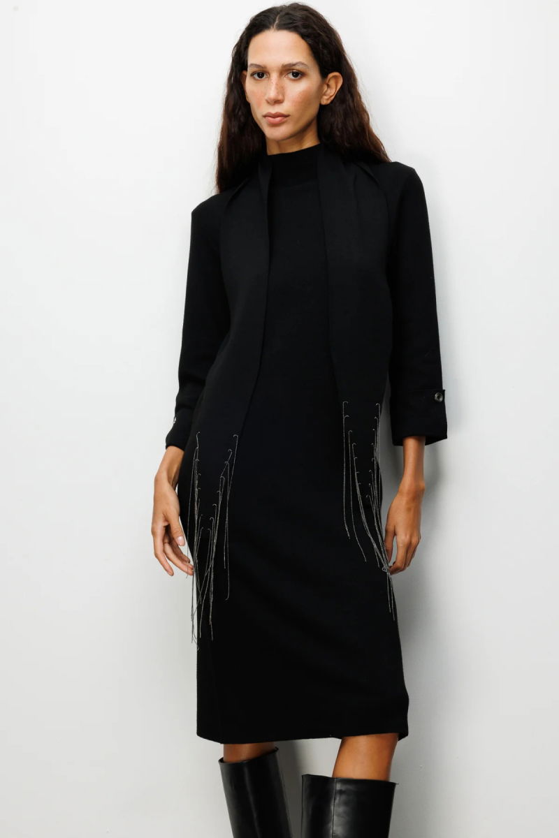 On Kadın Kuşaklı Midi Boy Triko Elbise 63315 Siyah - 3