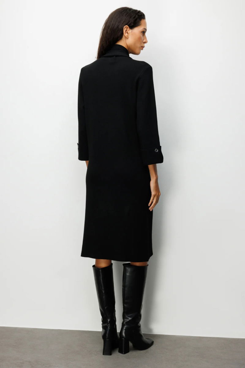 On Kadın Kuşaklı Midi Boy Triko Elbise 63315 Siyah - 4