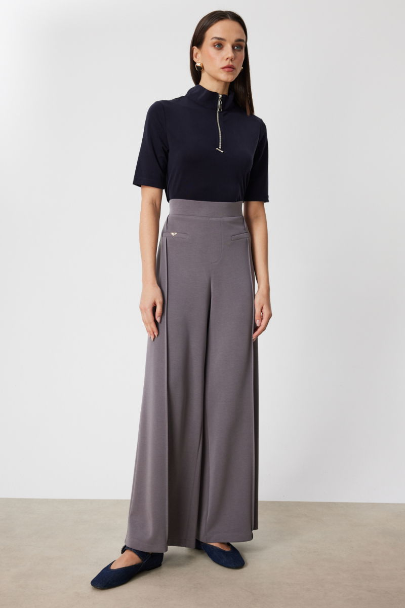 On Kadın Metal Aksesuarlı Bol Paça Eşofman Altı 74125 Antrasit - 2