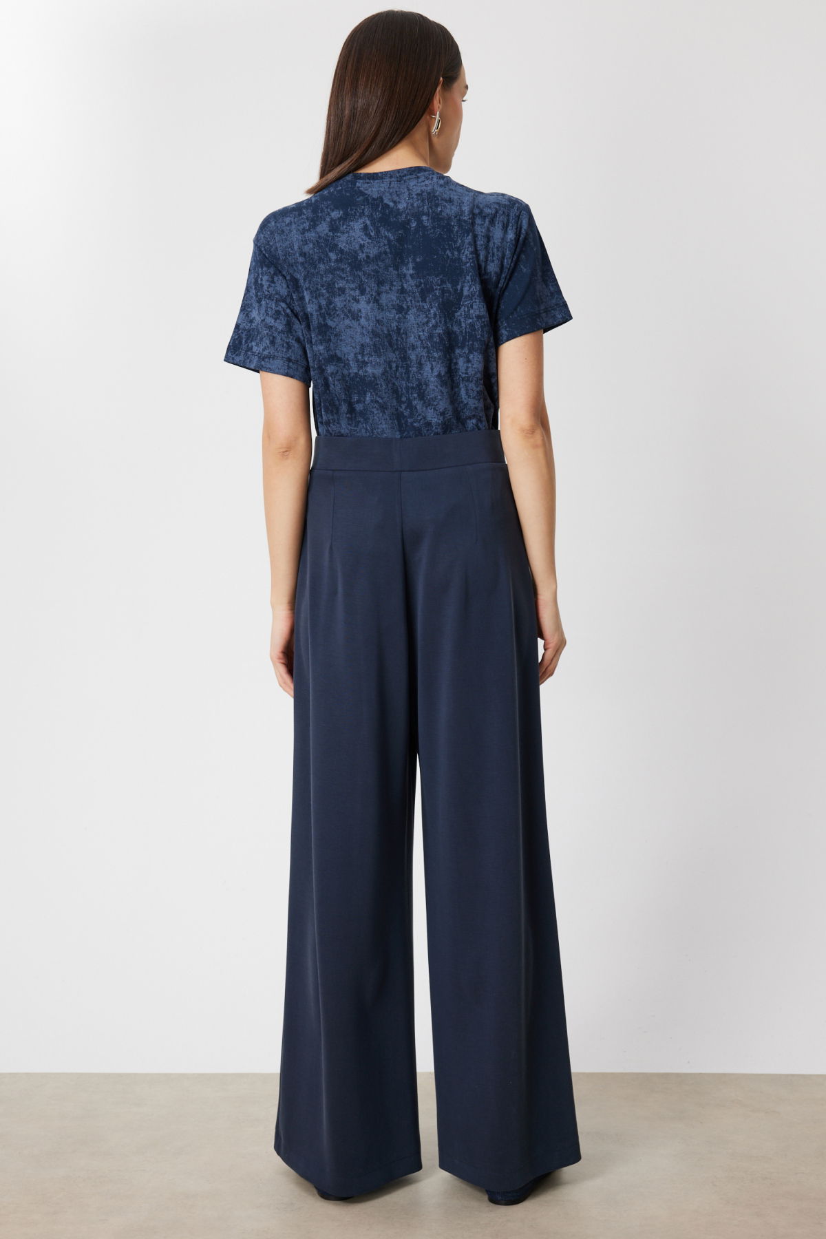 On Kadın Metal Aksesuarlı Bol Paça Eşofman Altı 74125 Lacivert - 5