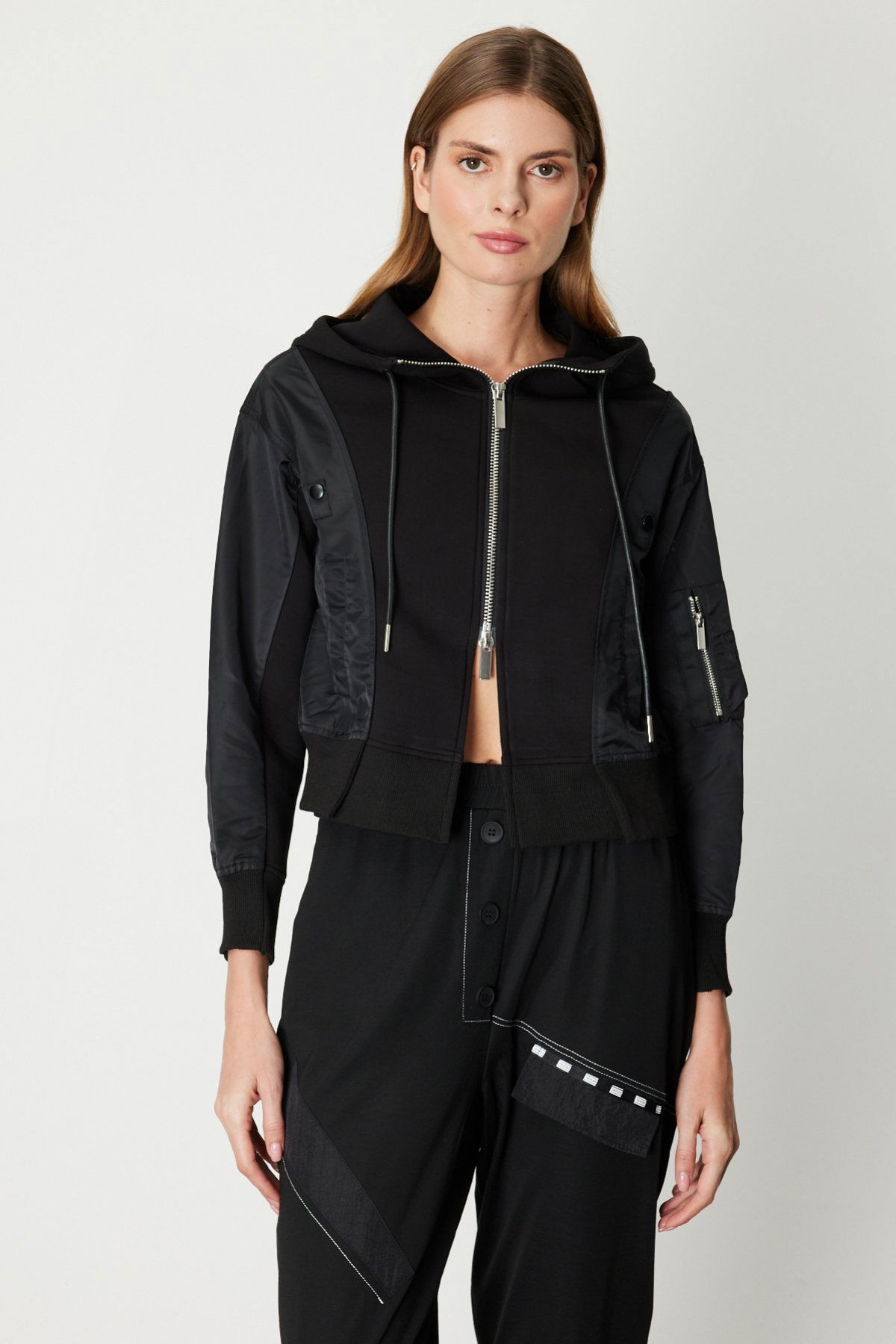 On Kadın Mix Kumaş Spor Mont 60713 Siyah - 1