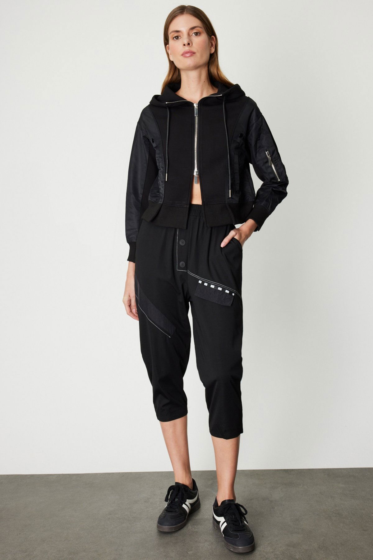 On Kadın Mix Kumaş Spor Mont 60713 Siyah - 3