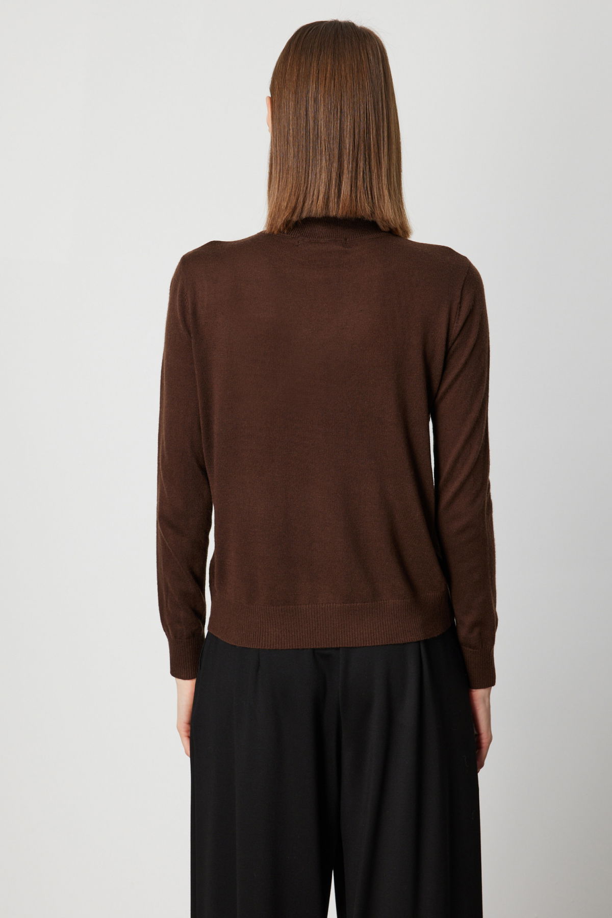 On Kadın Omzu Taş Detaylı Triko Kazak 60453 Kahverengi - 4