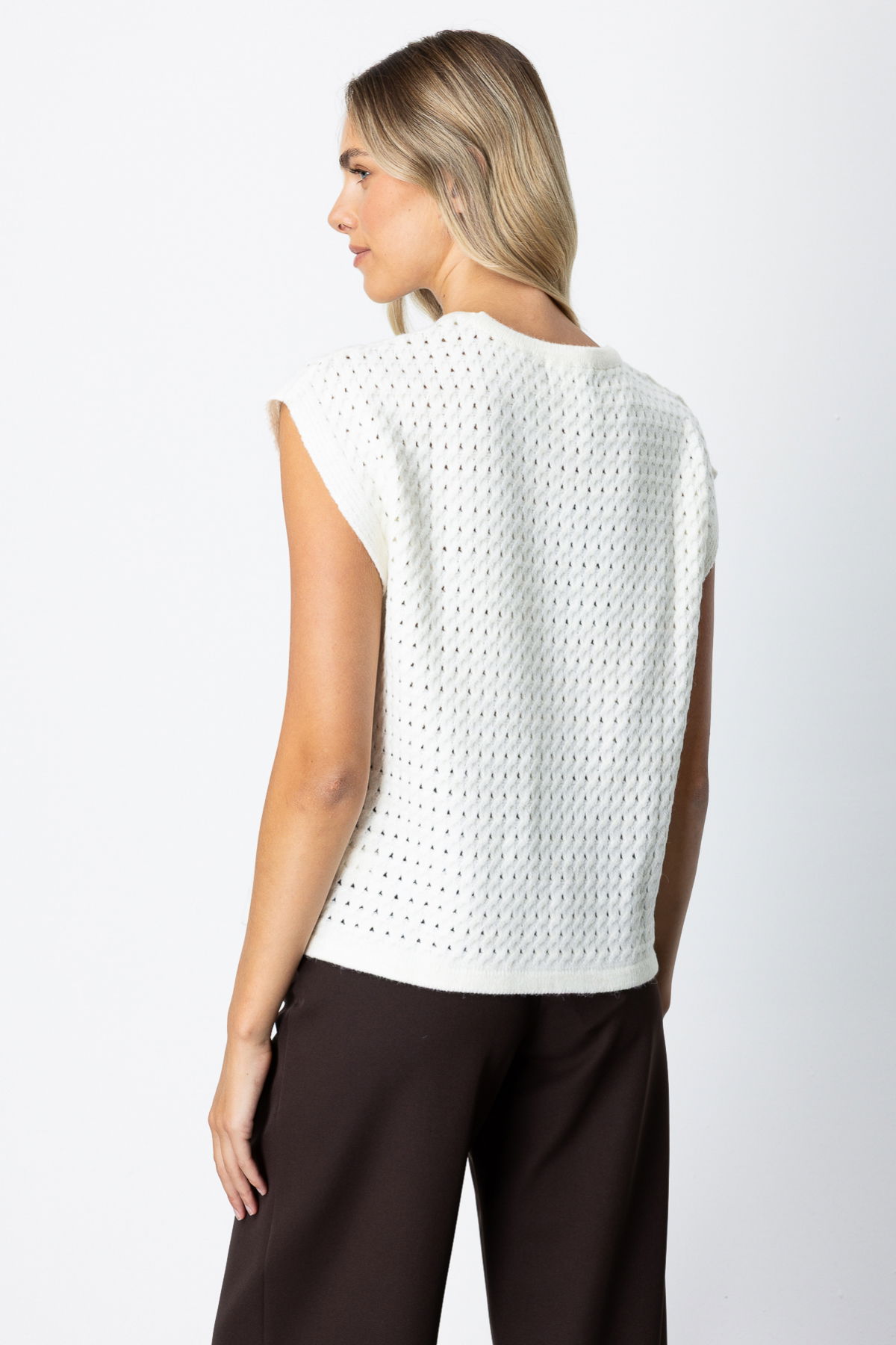 On Kadın Önü Bağlamalı Süveter 65337 Ekru - 4