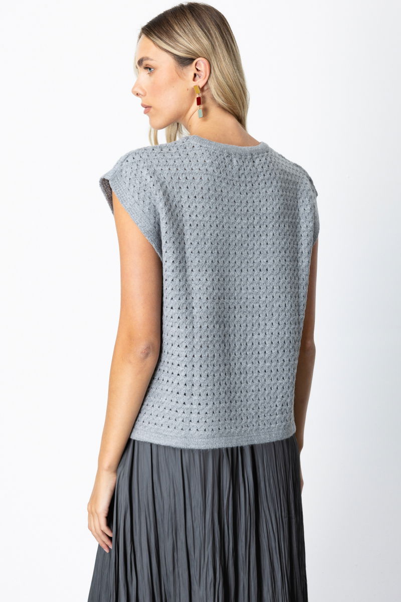 On Kadın Önü Bağlamalı Süveter 65337 Gri - 4